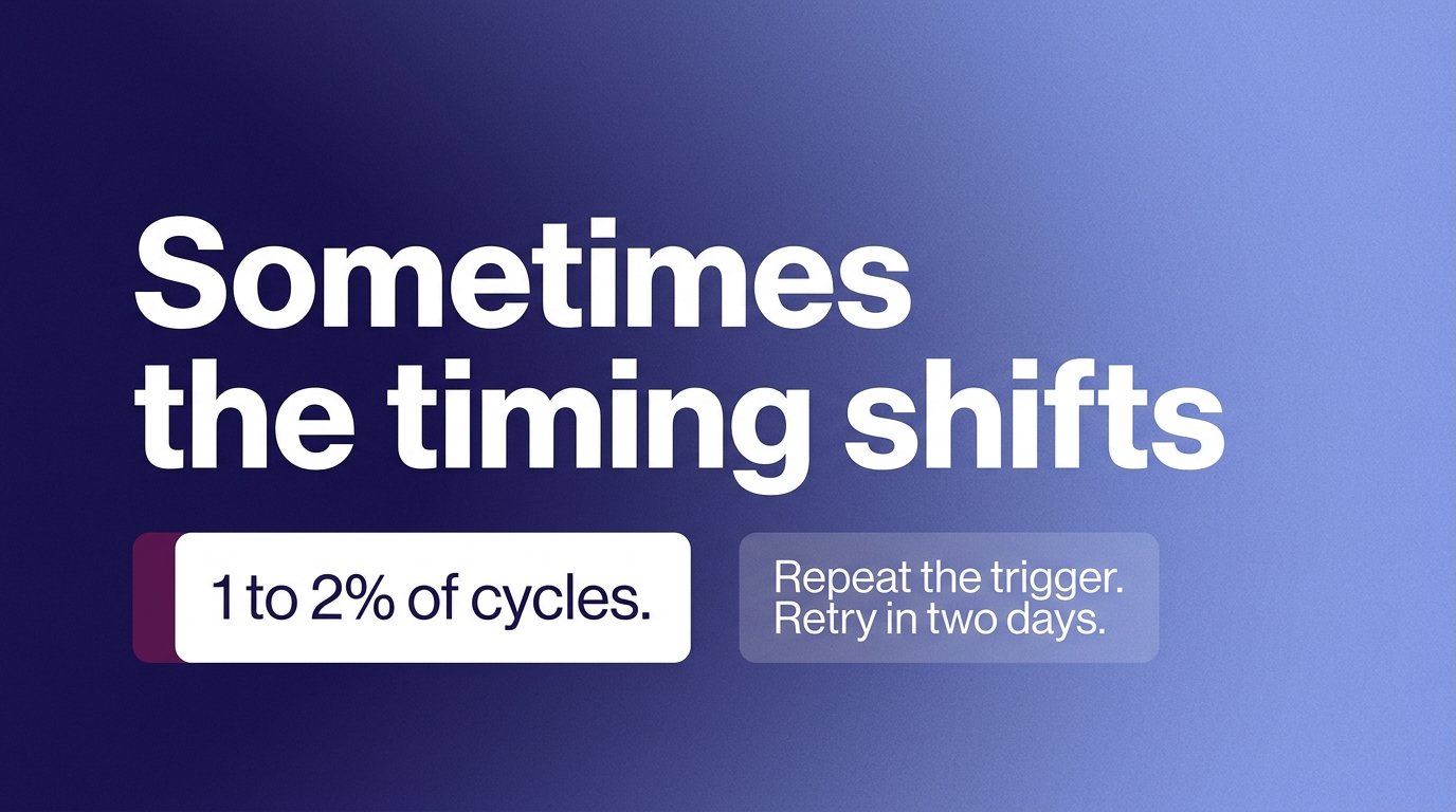 Sometimes the timing shifts — variant C