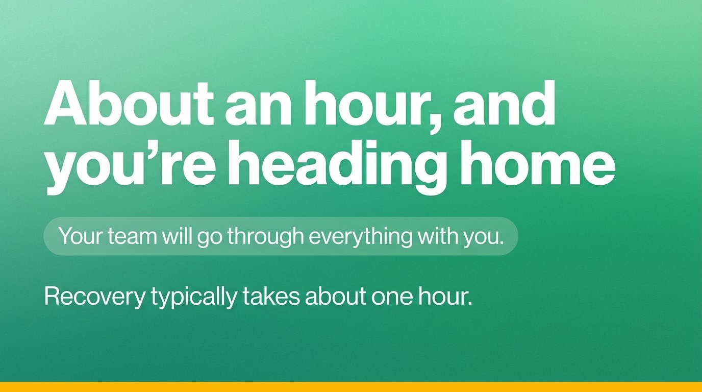 About an hour, and you're heading home — variant B