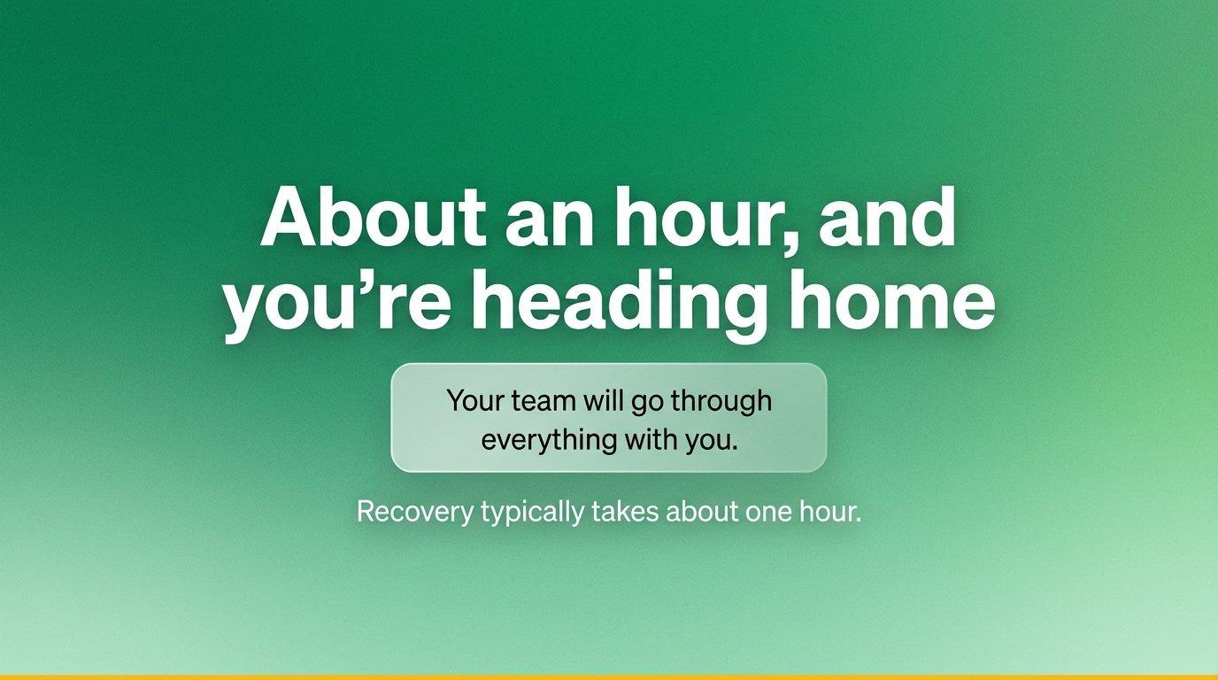 About an hour, and you're heading home — variant B